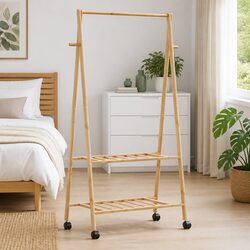Bamboo Clothes Rack Specifications: 96 x 45.5 x 155.5 cm