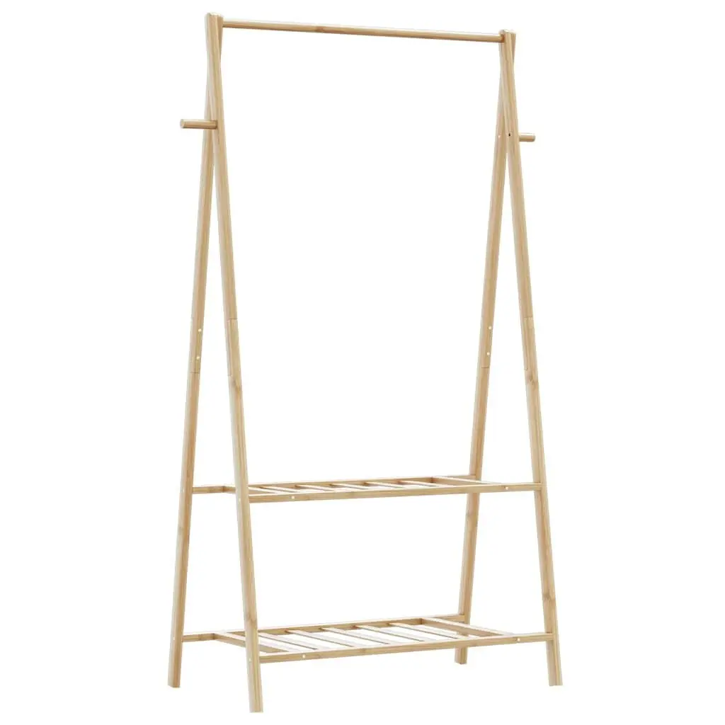 Bamboo Clothes Rack for Bedroom Bathroom Hallway 96 x 45.5 x 150.5 cm