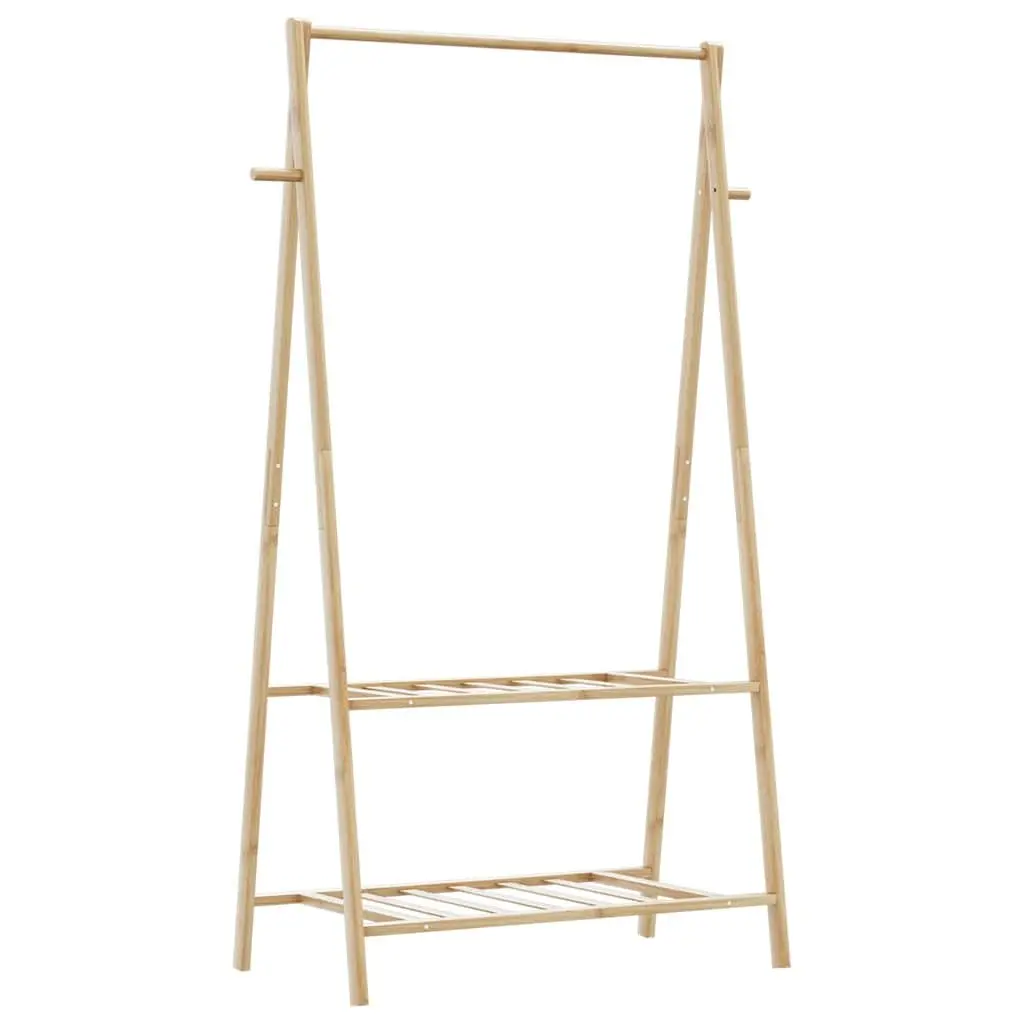 Bamboo Clothes Rack for Bedroom Bathroom Hallway 96 x 45.5 x 150.5 cm