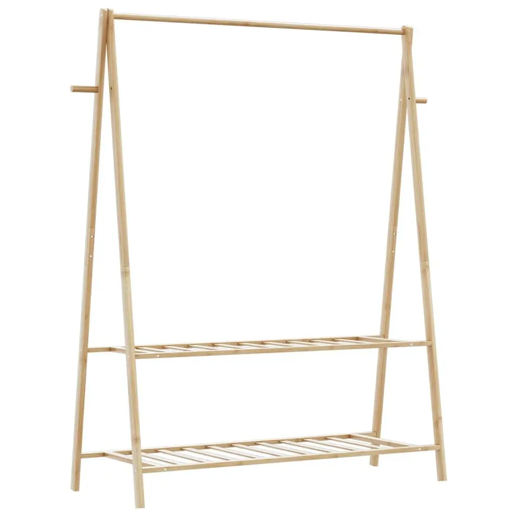 Bamboo Clothes Rack for Bedroom Bathroom Hallway 132 x 45.5 x 150.5 cm