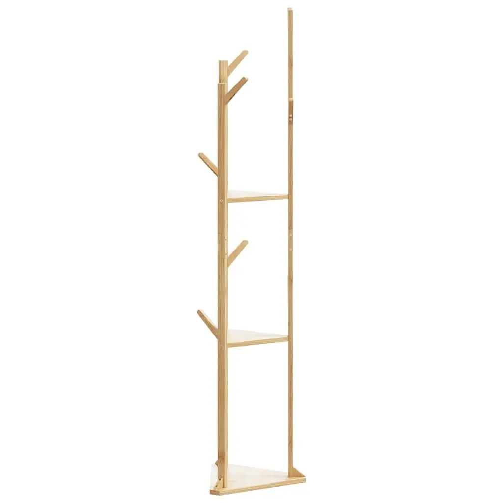 Coat Stand Entryway Hallway Storage Bamboo 39 x 33 x 166 cm
