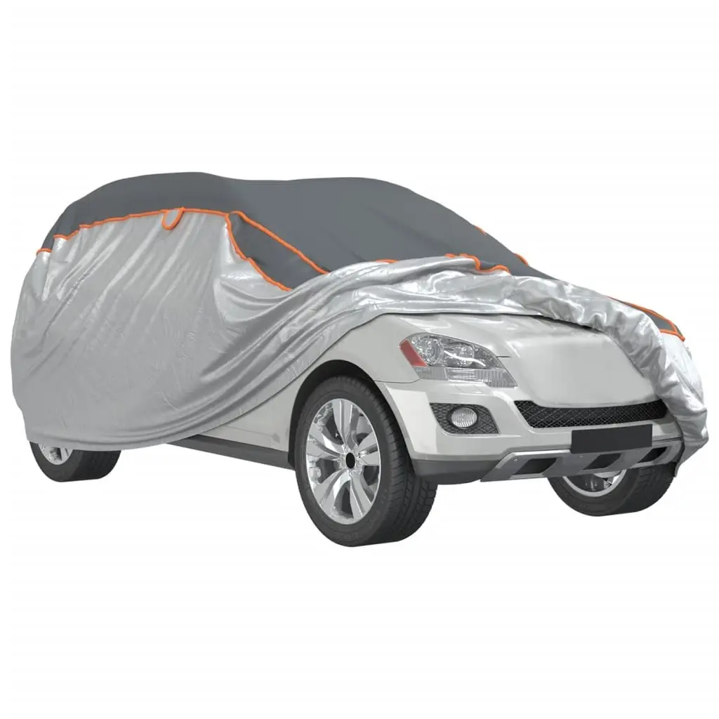 Car Cover SUV Full Size Grey Silver for Hail Protection UV Rain Snow Dust Indoor Outdoor Use