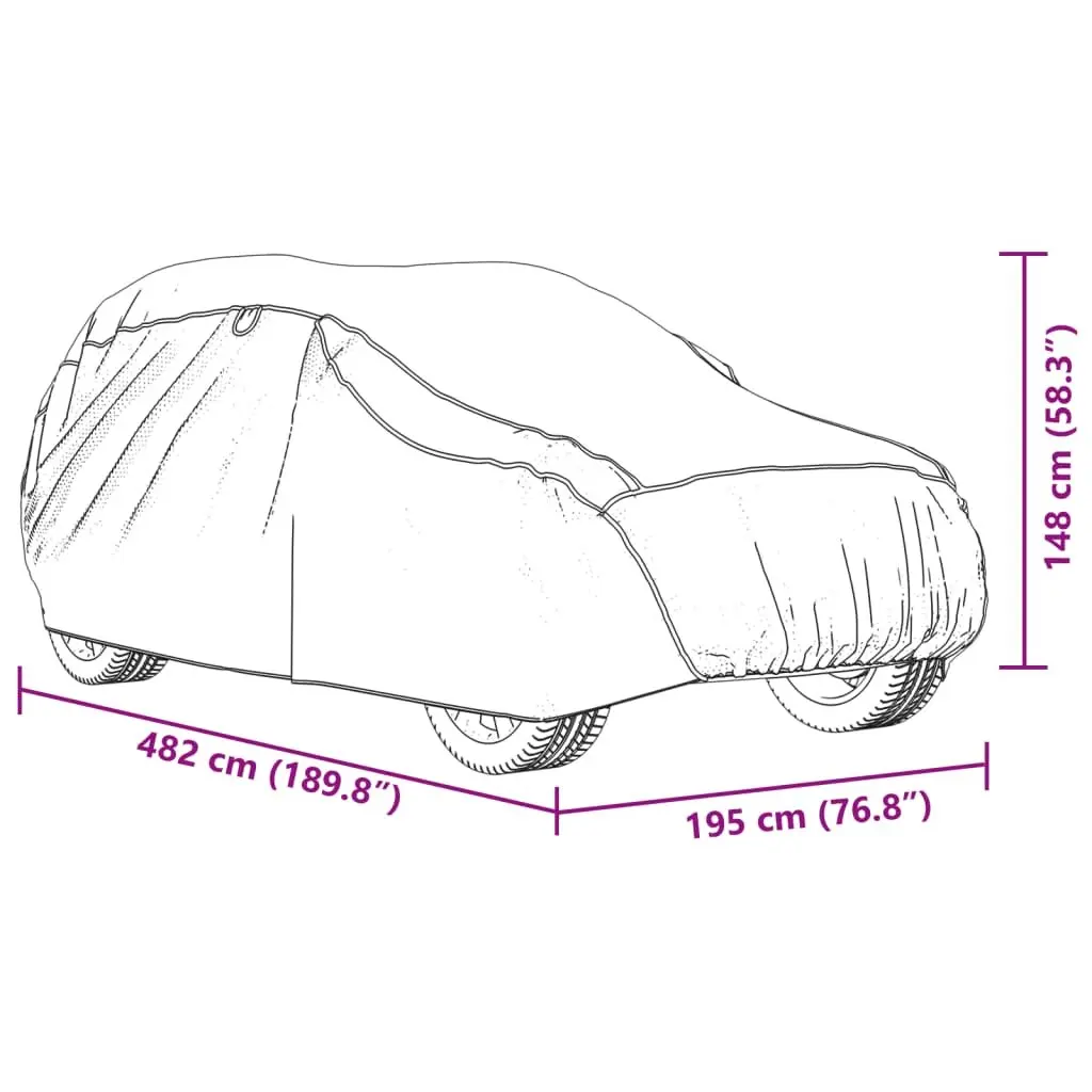 Car Cover SUV Full Size Grey Silver for Hail Protection UV Rain Snow Dust Indoor Outdoor Use