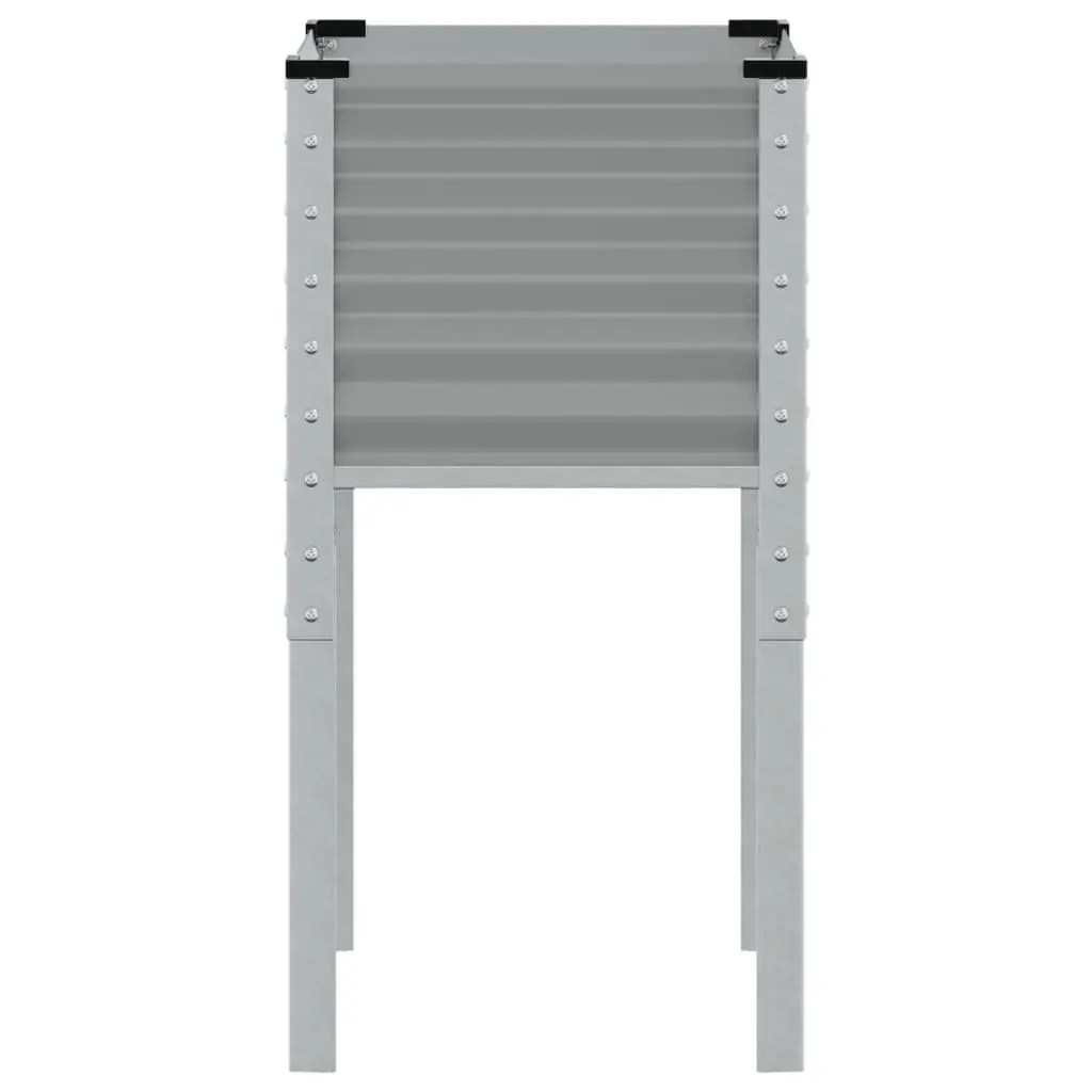 Garden Planter Box Outdoor Use Steel Grey 45x45x88 cm