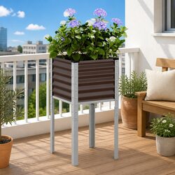 Brown Steel Garden Planter Box: 45 x 45 x 88 cm Dimensions
