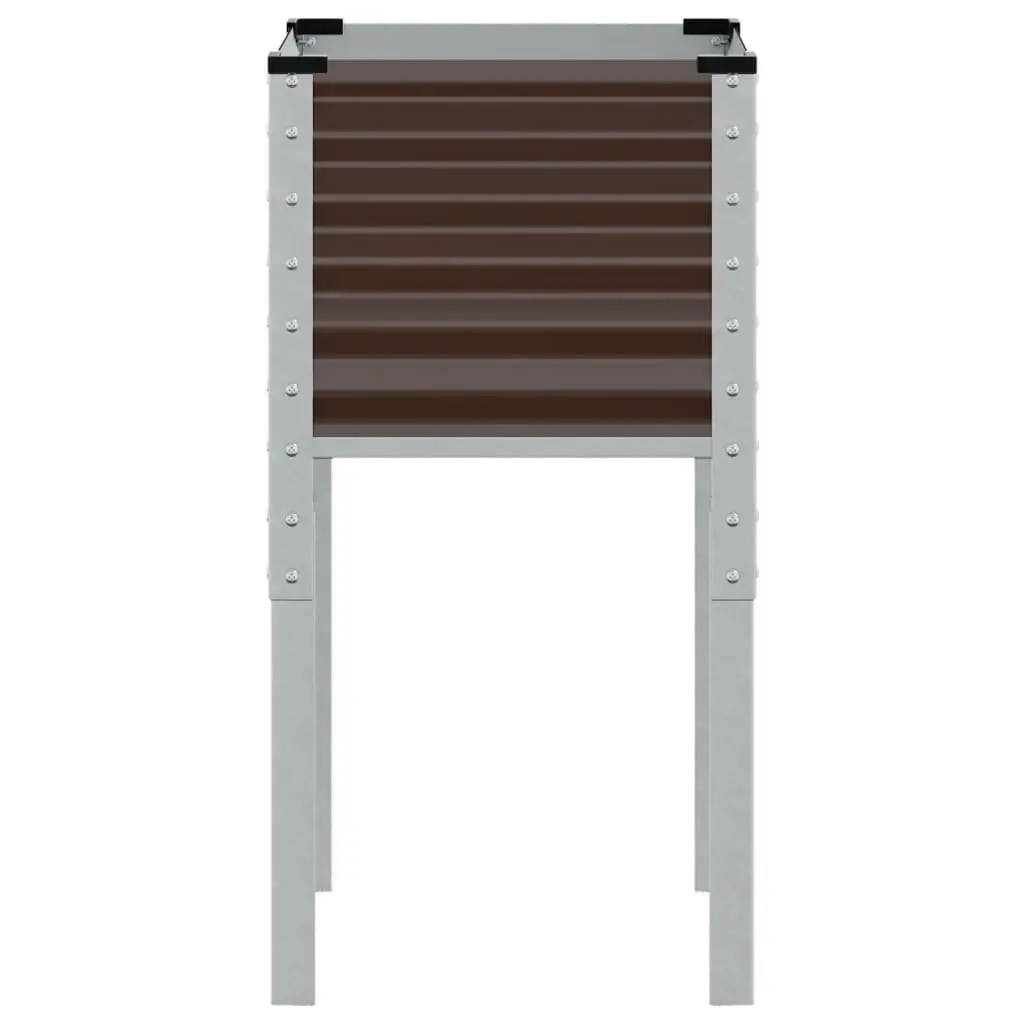 Garden Planter Box Outdoor Patio Balcony Brown Steel 45 x 45 x 88 cm