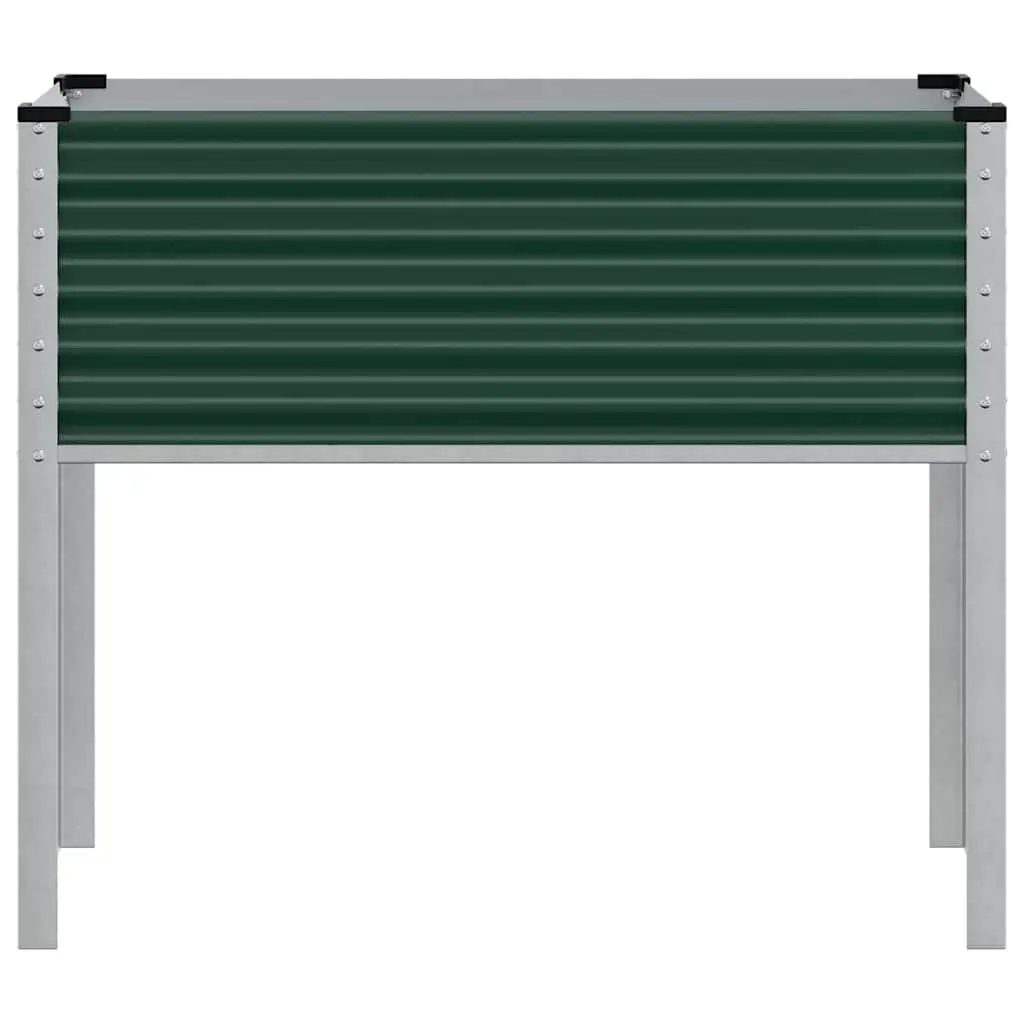 Outdoor Garden Planter Box Green Steel for Balconies and Patios 100x45x90cm