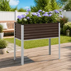 Steel Garden Planter Box: 100 x 45 x 90 cm, Brown