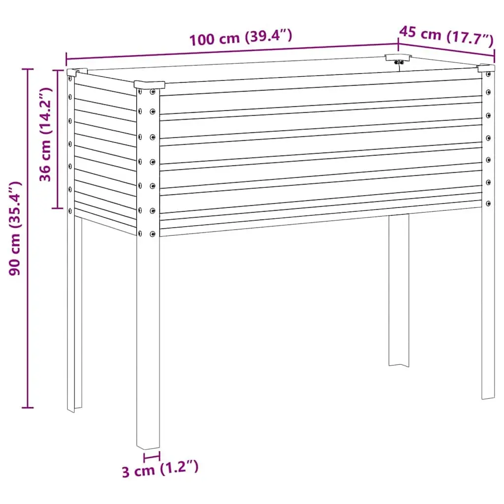 100x45x90cm Galvanised Steel Planter Box