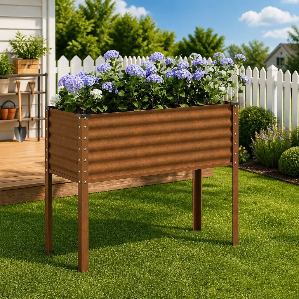 Steel Planter Box Outdoor Garden 100x45x90 cm