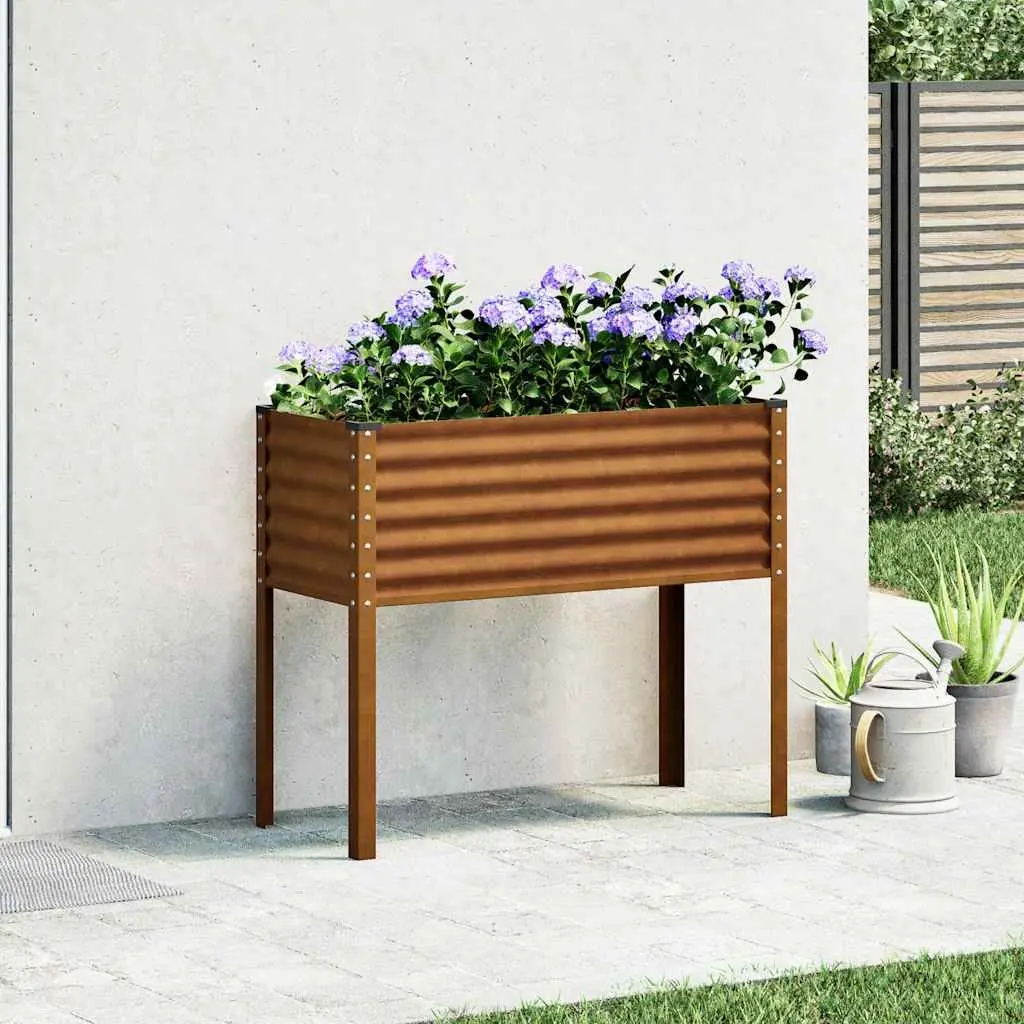 Steel Planter Box Outdoor Garden 100x45x90 cm