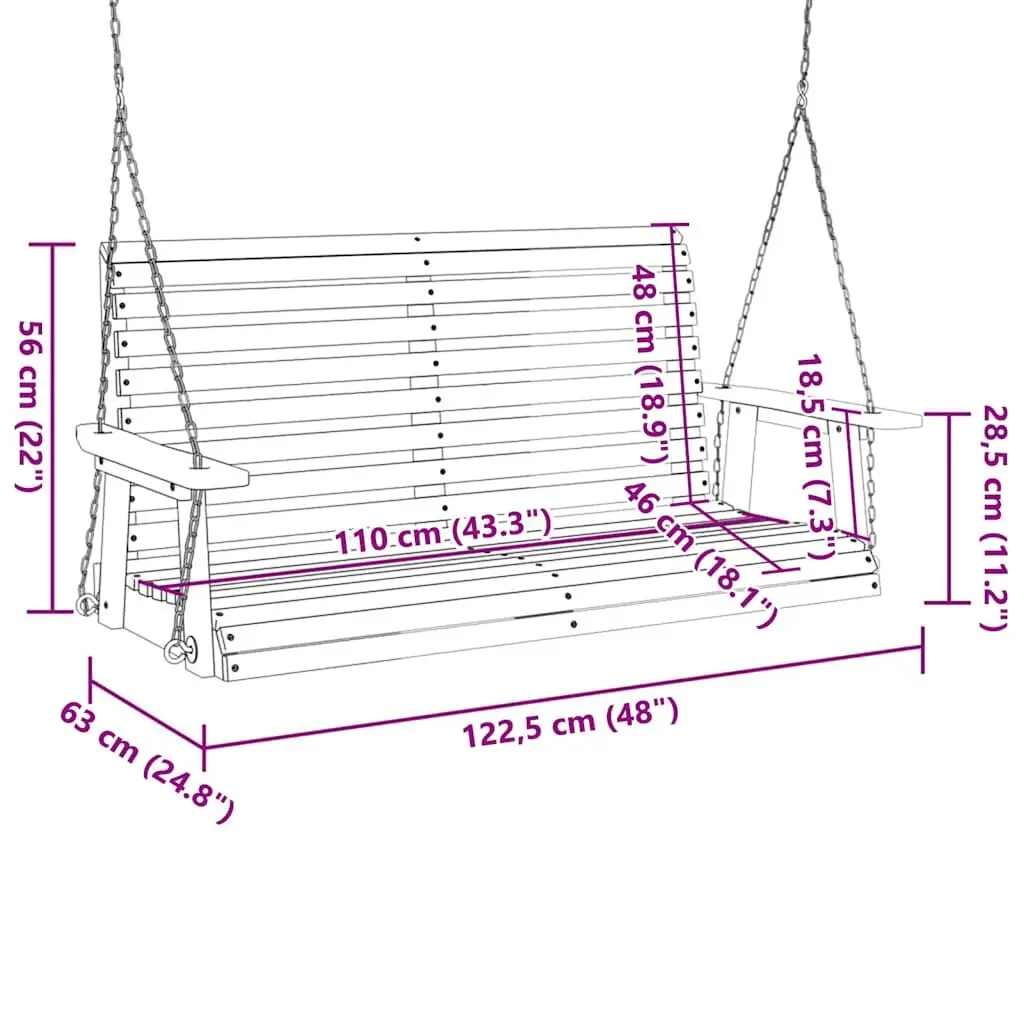 Garden Swing Bench in Black