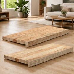 Window Sill Dimensions: 70x25x2 cm, Solid Oak Wood Pair