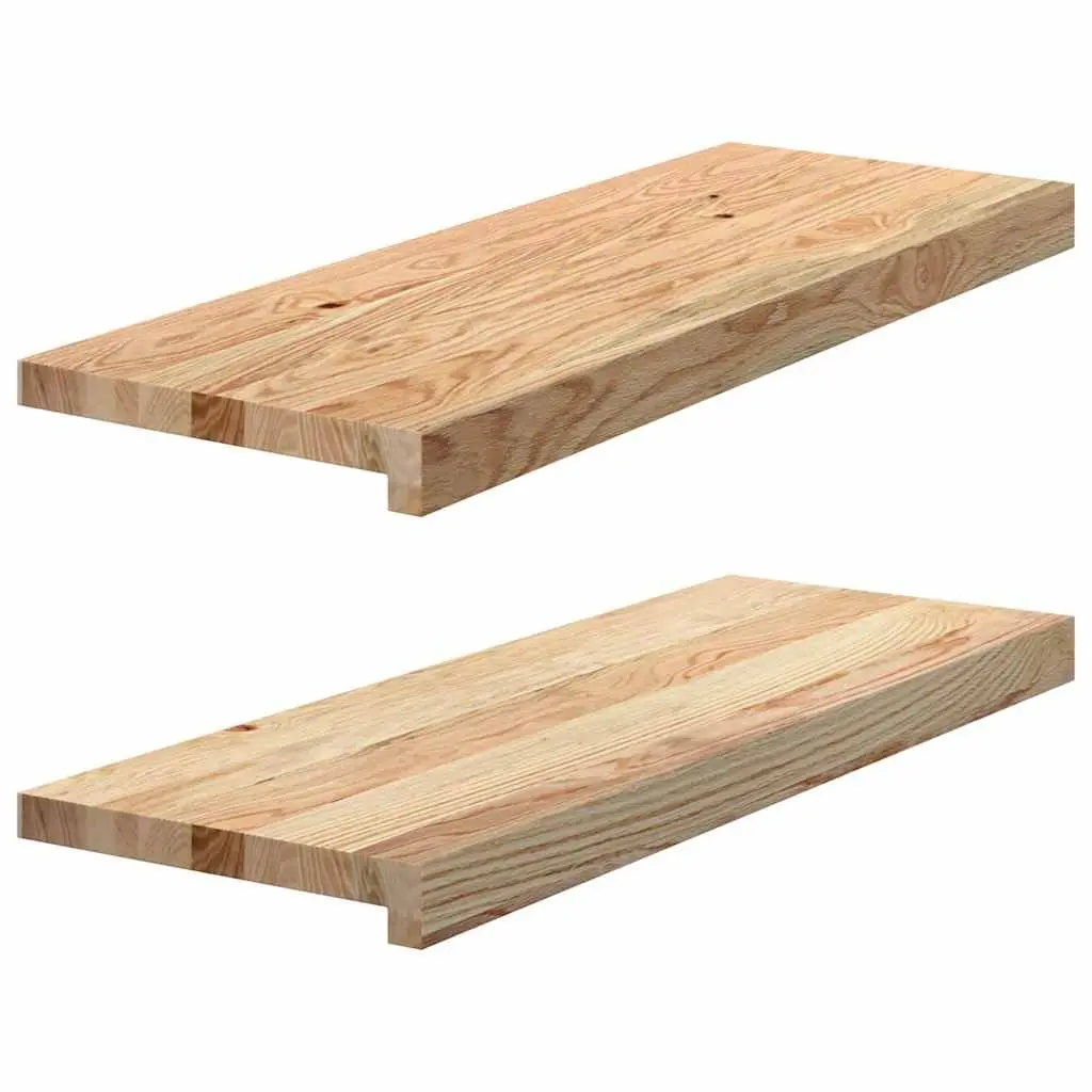 Window Sill Natural Solid Oak Wood 70x25x2 cm Display Ledge Pair