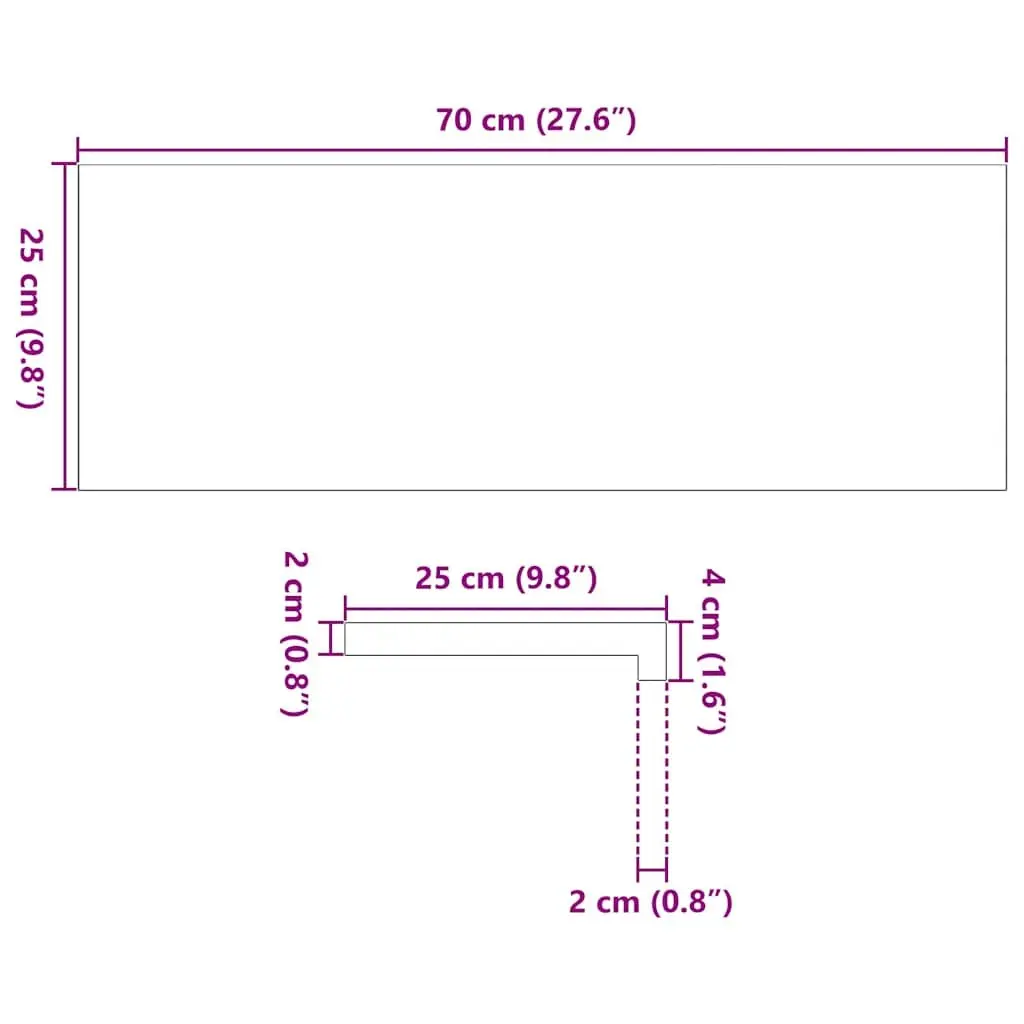 Window Sill Natural Solid Oak Wood 70x25x2 cm Display Ledge Pair