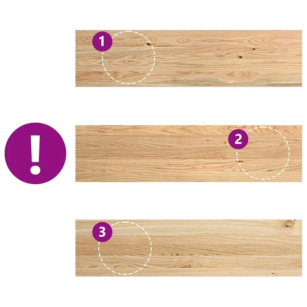 Solid Oak Wood Window Sills Untreated 100x25x2 cm Natural Wooden Ledge 2 Piece