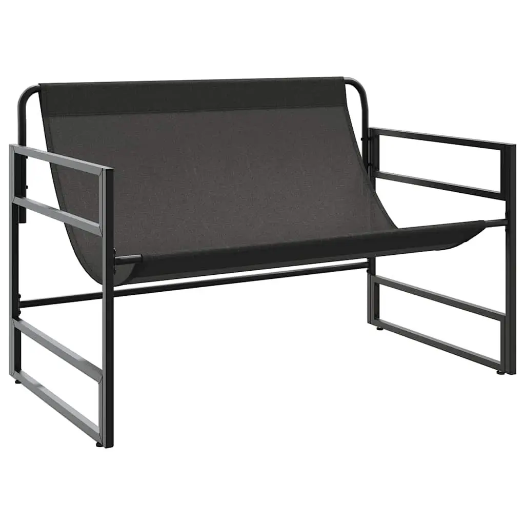 Outdoor Garden Bench 113cm Steel Frame with Cushion Taupe