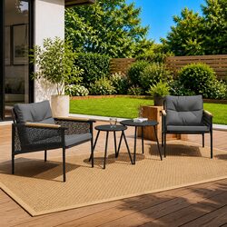 Specifications: Black Steel Frame Garden Chairs with Cushions