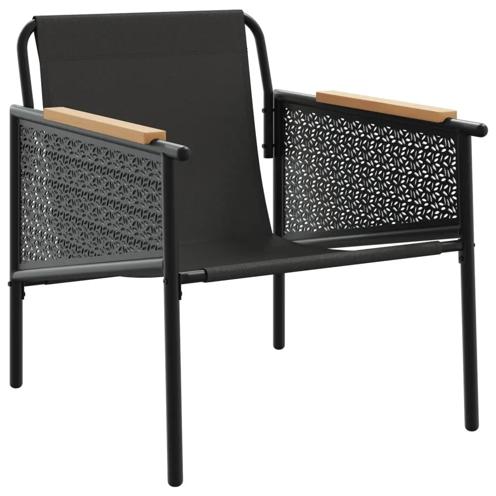 Garden Chairs for Outdoor Use 2 Piece Black Steel Frame with Cushions