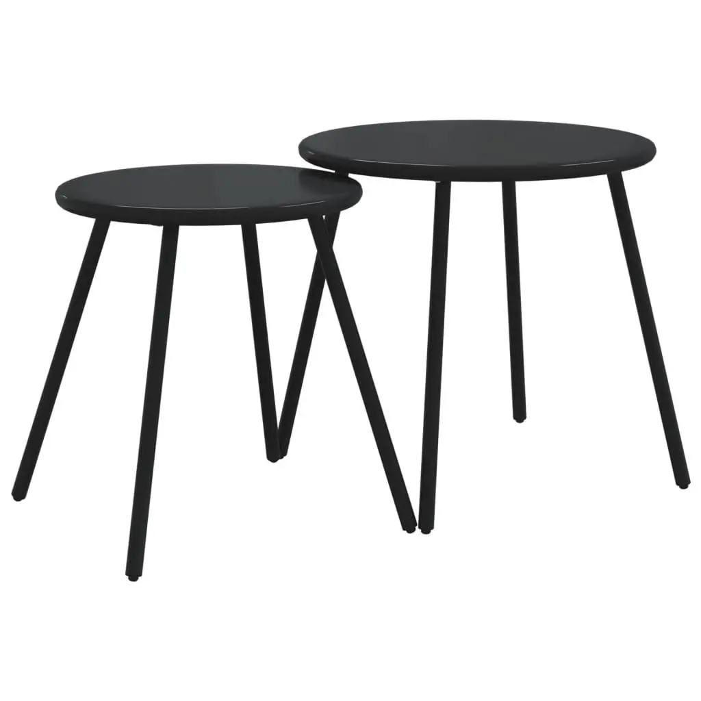 4 Piece Balcony Furniture Set Outdoor Patio Garden Black Steel Frame