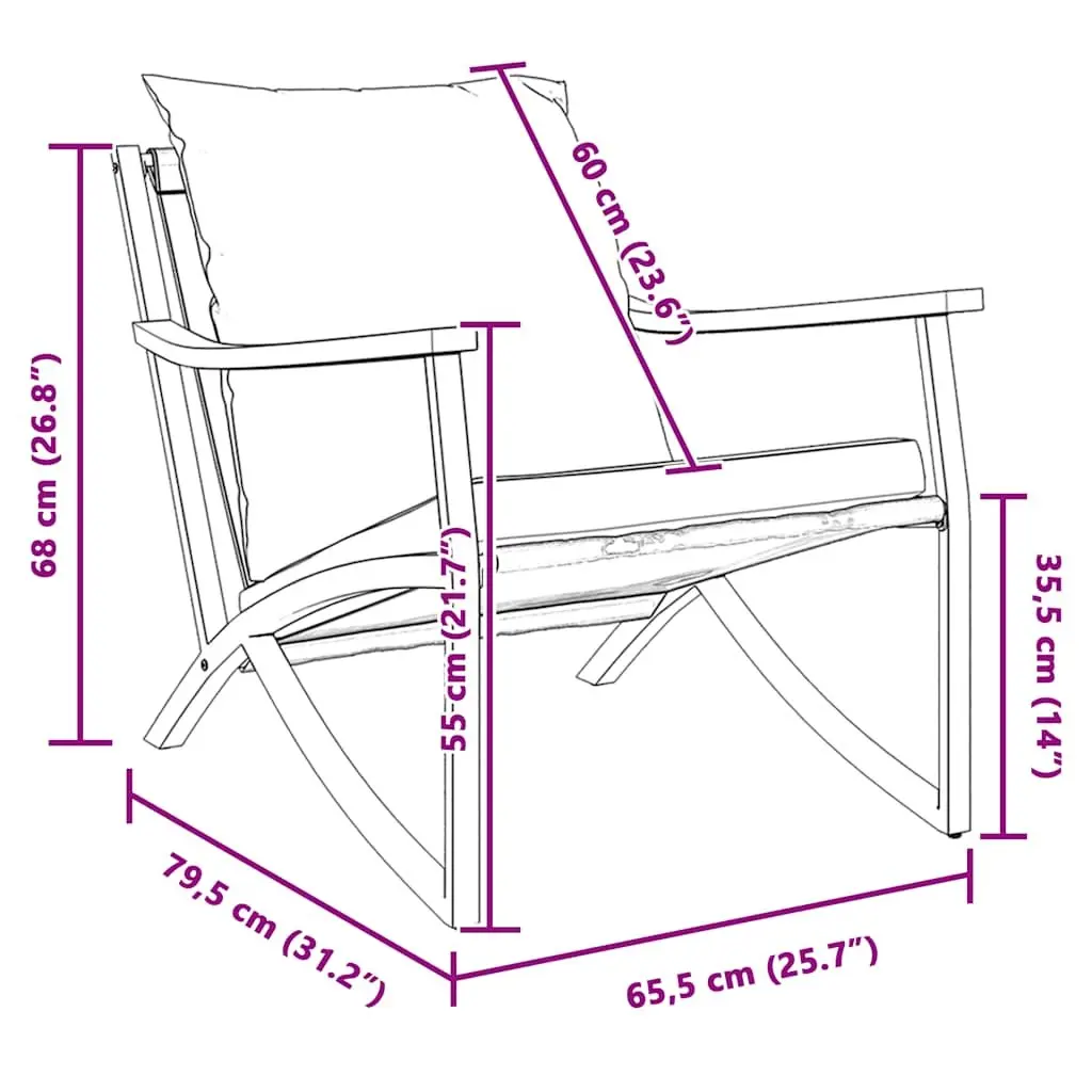 Garden Chairs for Outdoor Use 2 Piece Black Steel Frame