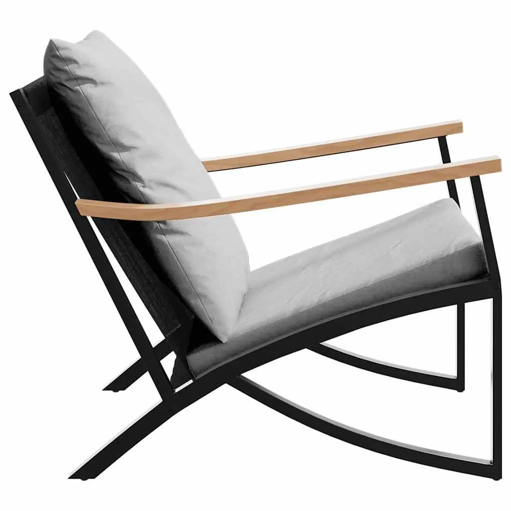 Balcony Furniture Set 4 Piece Outdoor Seating Black Textilene Fabric Cushions