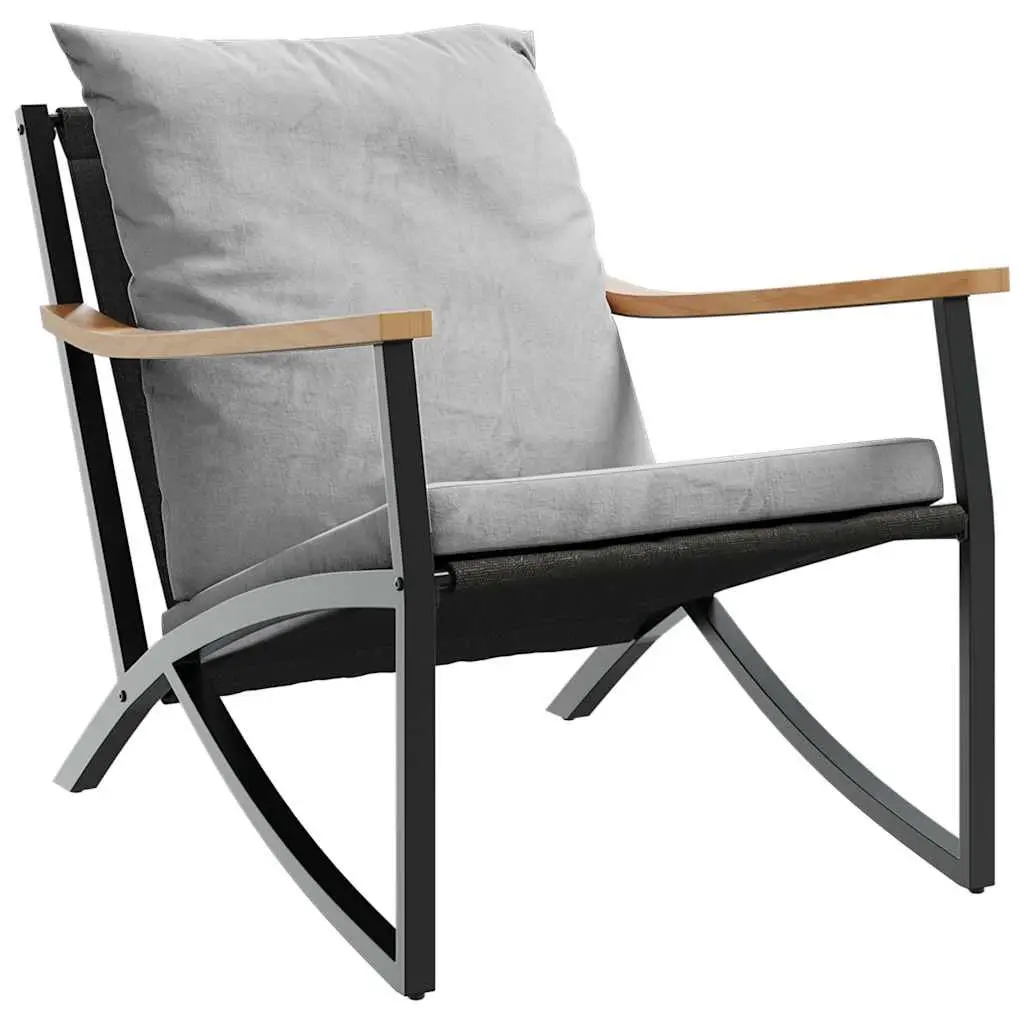 Balcony Furniture Set 4 Piece Outdoor Seating Black Textilene Fabric Cushions