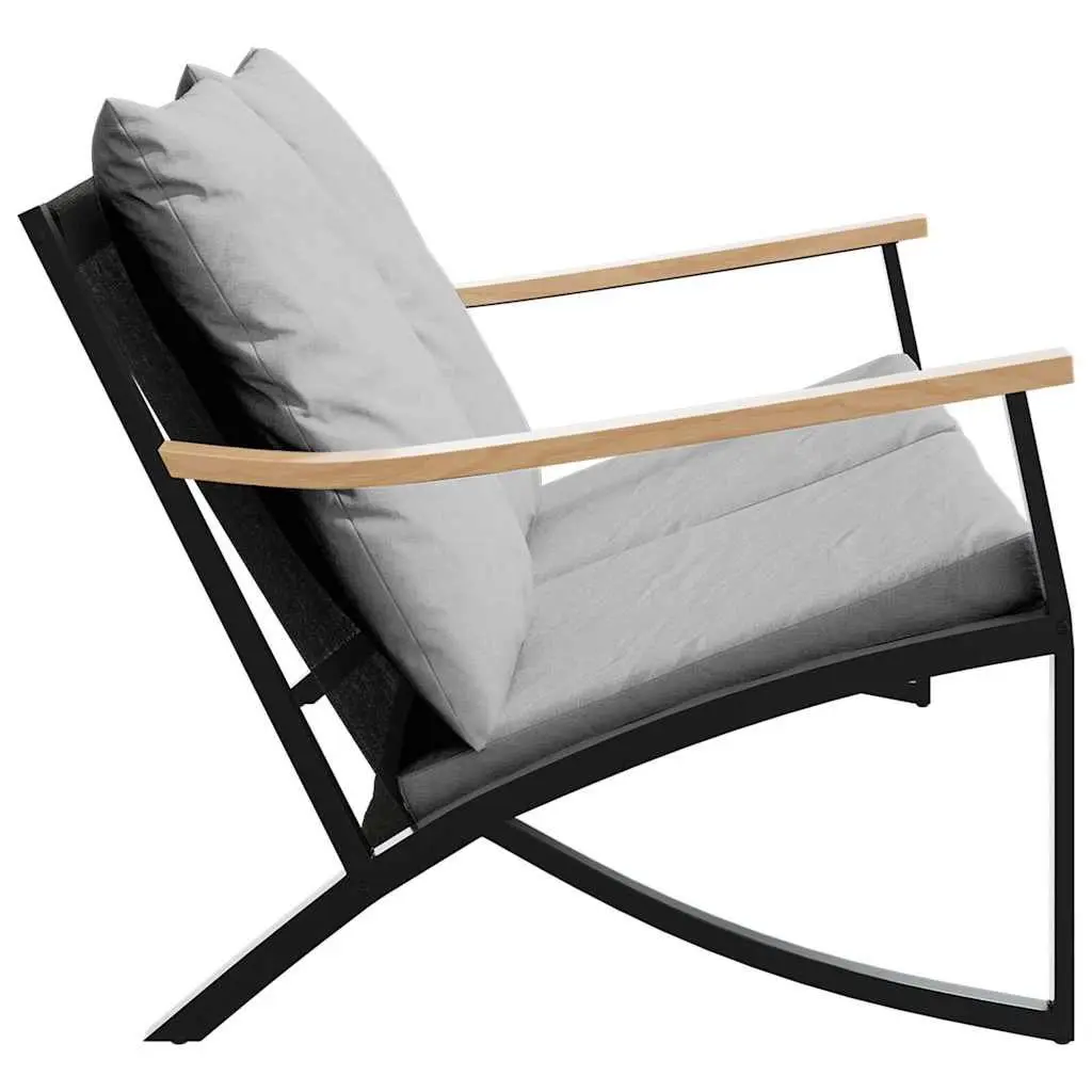 120cm Black Garden Bench with Cushions
