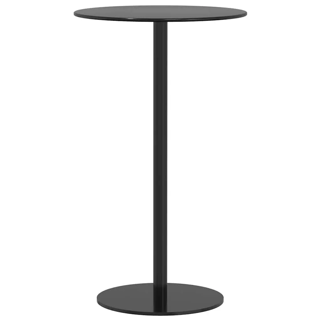 Round Garden Table Black Ø60cm Outdoor Patio Furniture Steel Frame Dining