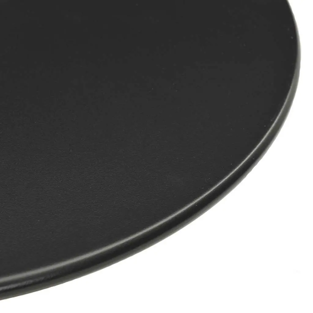 Round Garden Table Black Ø60cm Outdoor Patio Furniture Steel Frame Dining