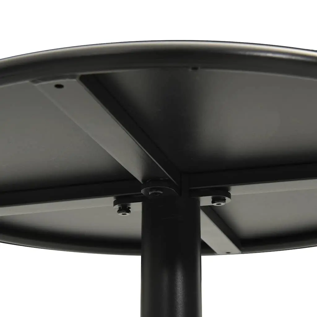 Round Garden Table Black Ø60cm Outdoor Patio Furniture Steel Frame Dining