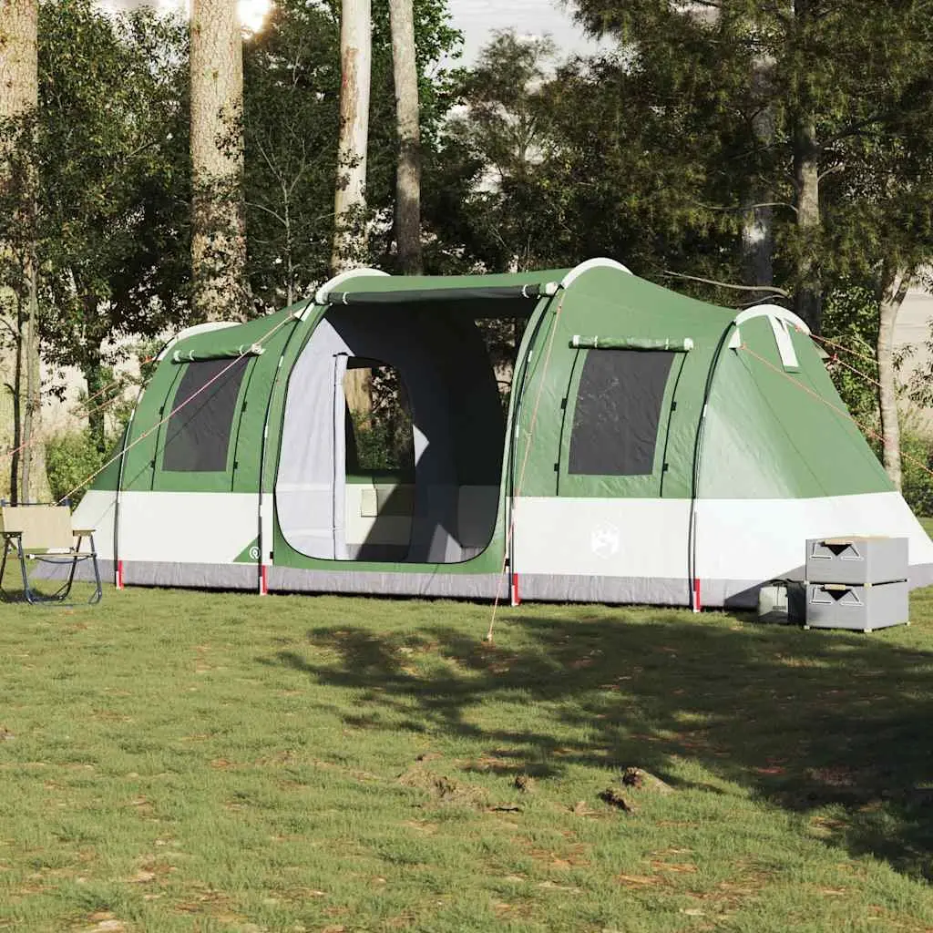 Camping Tent Tunnel Use Outdoor 4-Person Green Waterproof Fibreglass Poles Easy Setup
