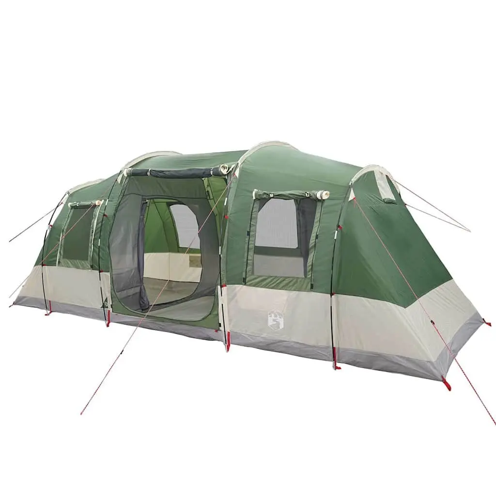 Camping Tent Tunnel Use Outdoor 4-Person Green Waterproof Fibreglass Poles Easy Setup