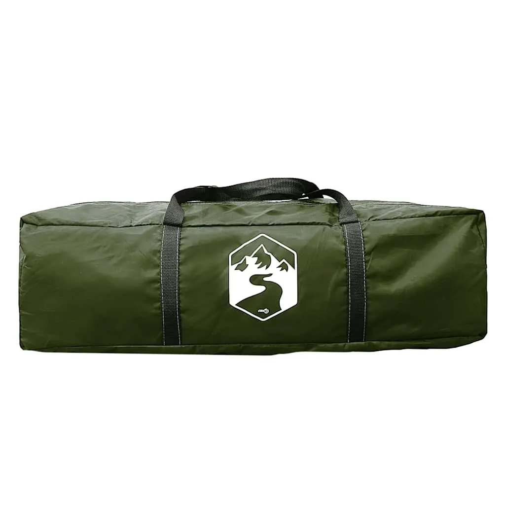 Camping Tent Tunnel Use Outdoor 4-Person Green Waterproof Fibreglass Poles Easy Setup
