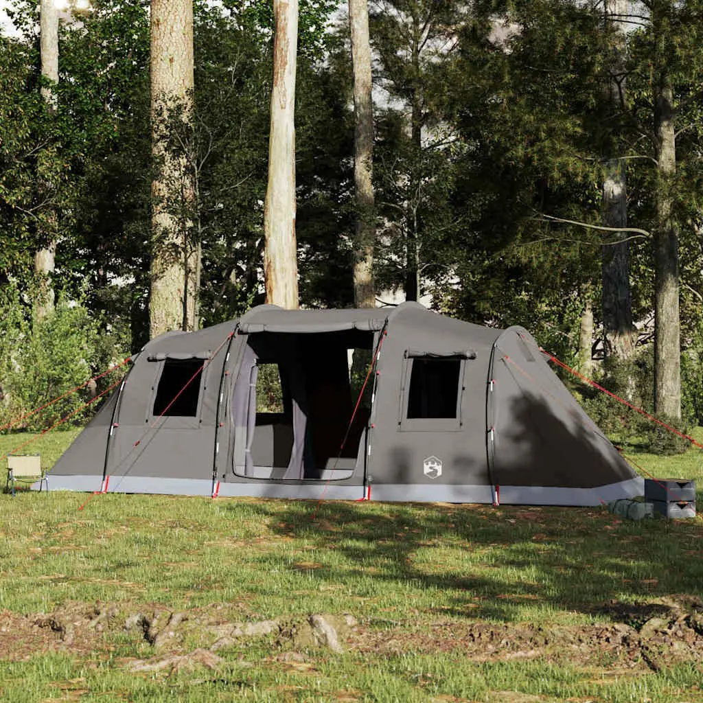 Family Tunnel Tent 6-Person Brown Waterproof Camping Shelter Fibreglass Poles