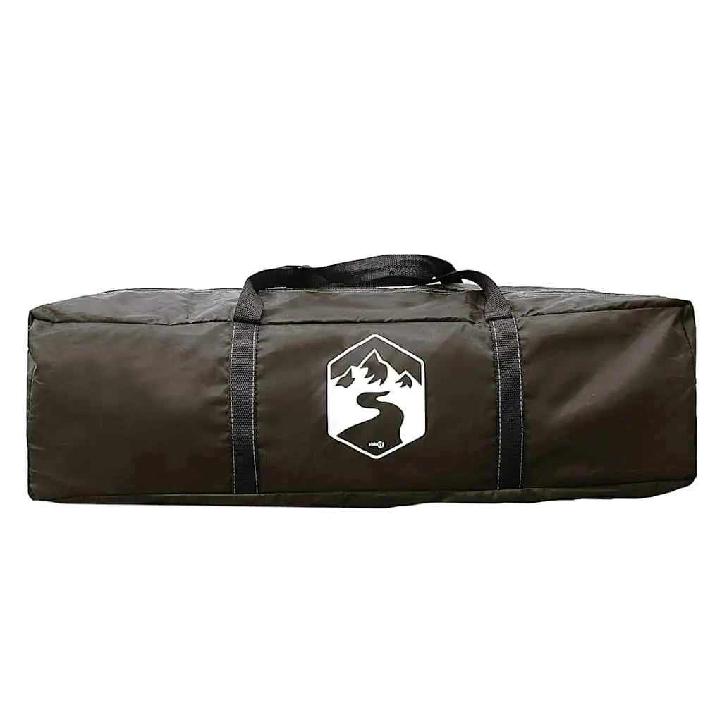 Family Tunnel Tent 6-Person Brown Waterproof Camping Shelter Fibreglass Poles
