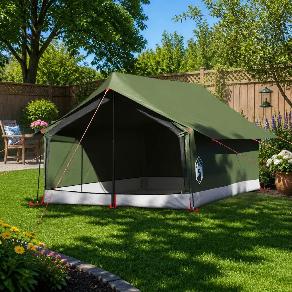 Camping Tent 2-Person Waterproof Mesh Ventilation Olive Green