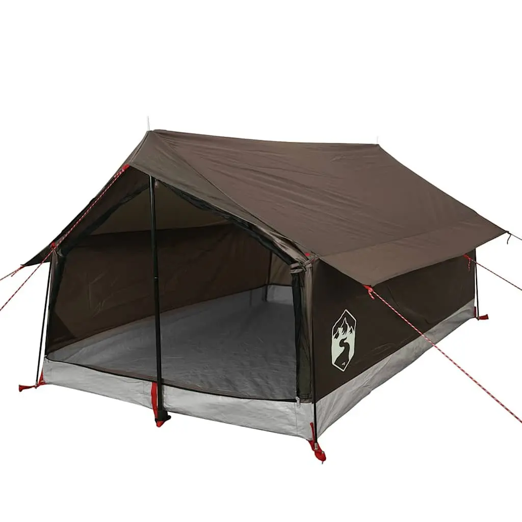 Camping Tent 2-Person Brown Waterproof Mesh Ventilation Portable