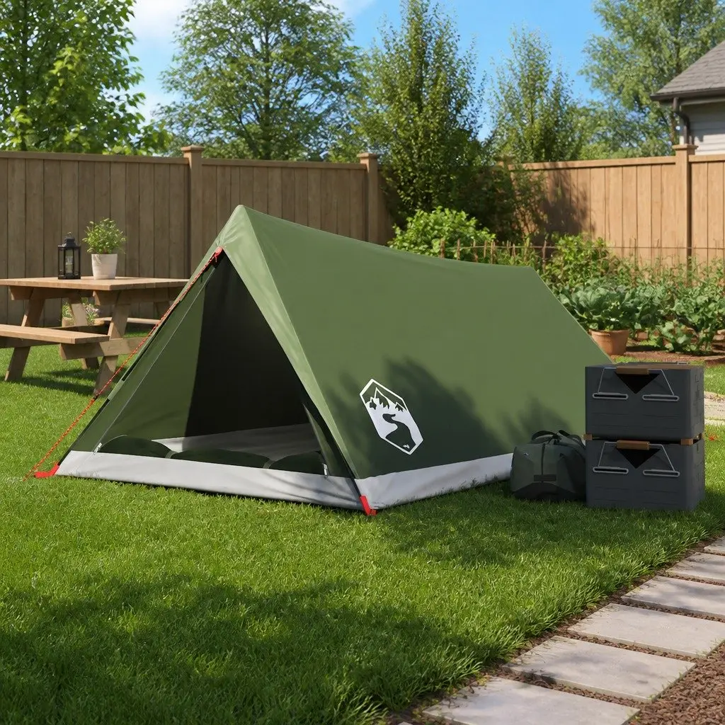 Camping Tent 2-Person Outdoor Green Waterproof Portable Easy Setup