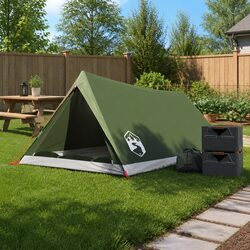2-Person Green Camping Tent with Waterproof Design