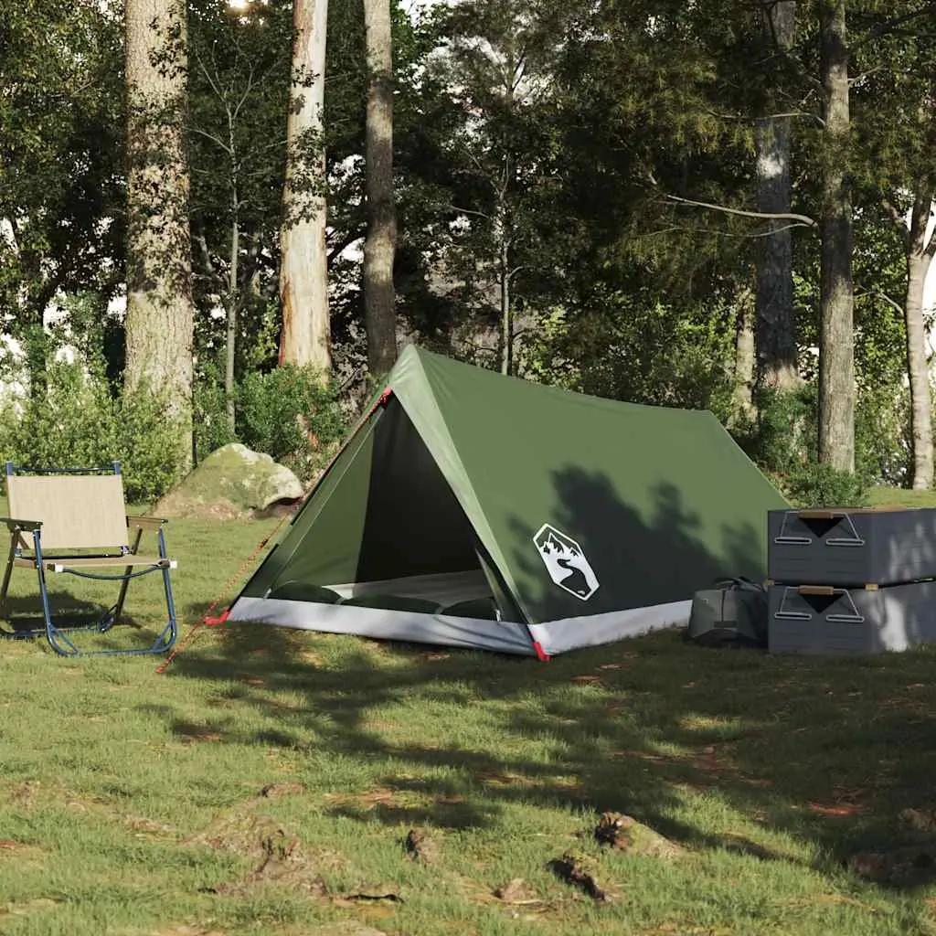 Camping Tent 2-Person Outdoor Green Waterproof Portable Easy Setup
