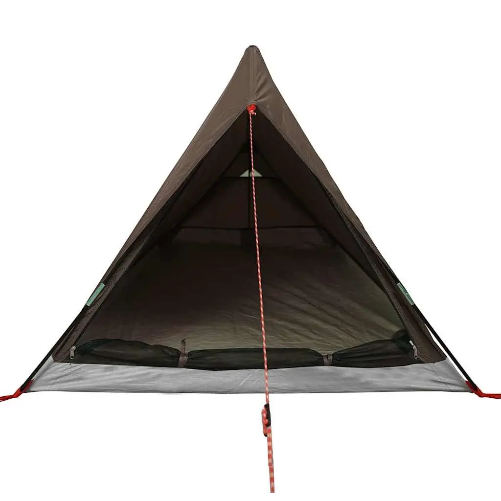 Camping Tent 2-Person Brown Waterproof with Mosquito Protection and Ventilation