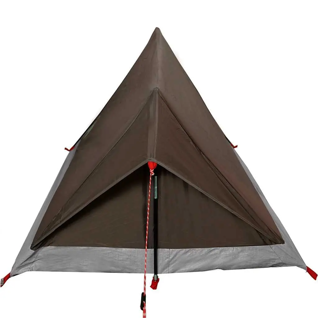 Camping Tent 2-Person Brown Waterproof with Mosquito Protection and Ventilation