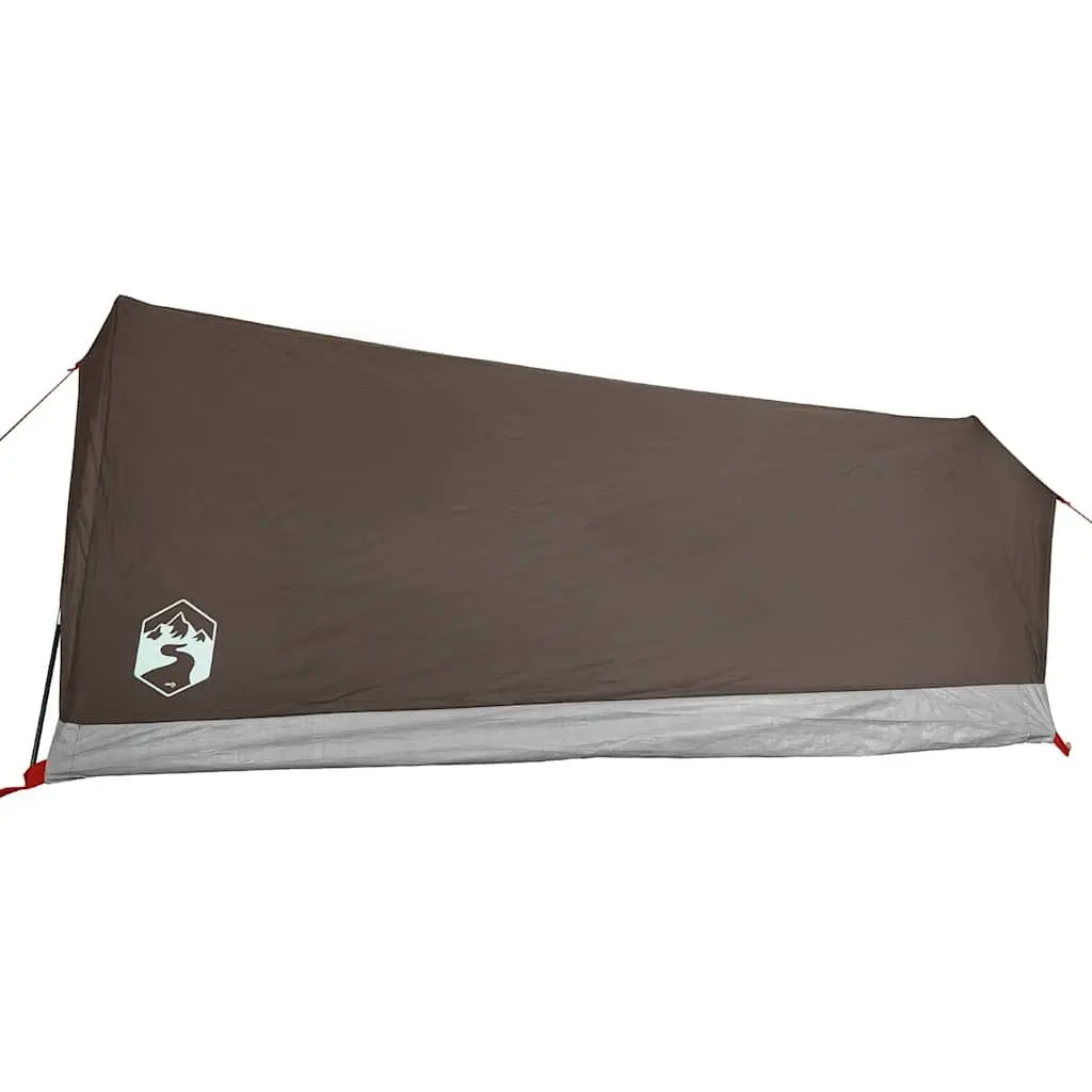 Camping Tent 2-Person Brown Waterproof with Mosquito Protection and Ventilation