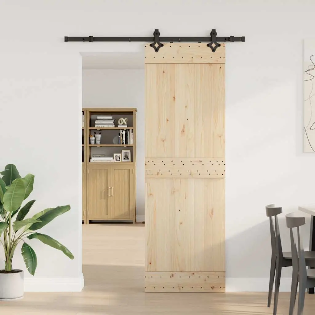 Sliding Door Hardware Kit for Interior Use 152.5cm Black Steel Track Rail System