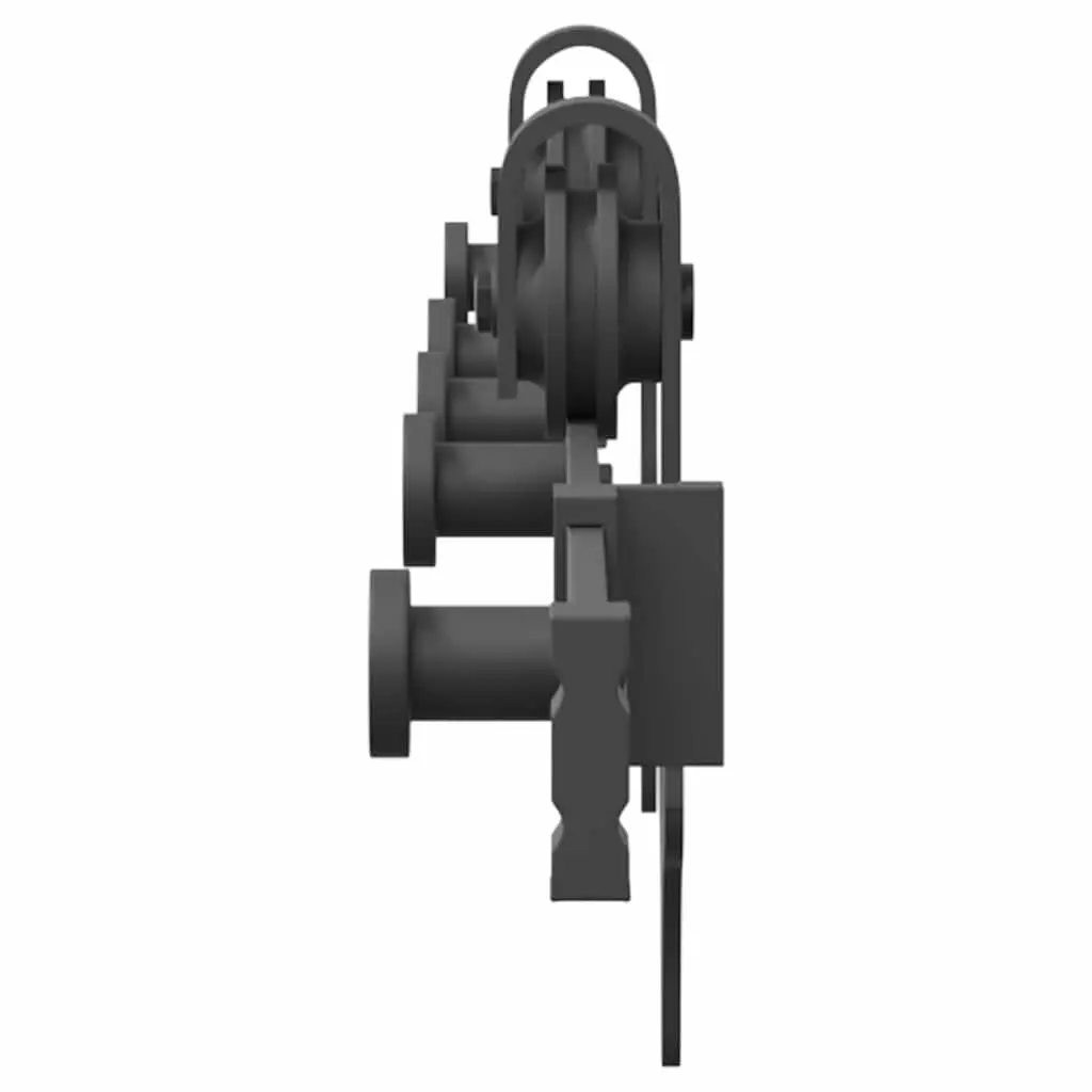 Sliding Door Hardware Kit for Interior Use 152.5cm Black Steel Track Rail System