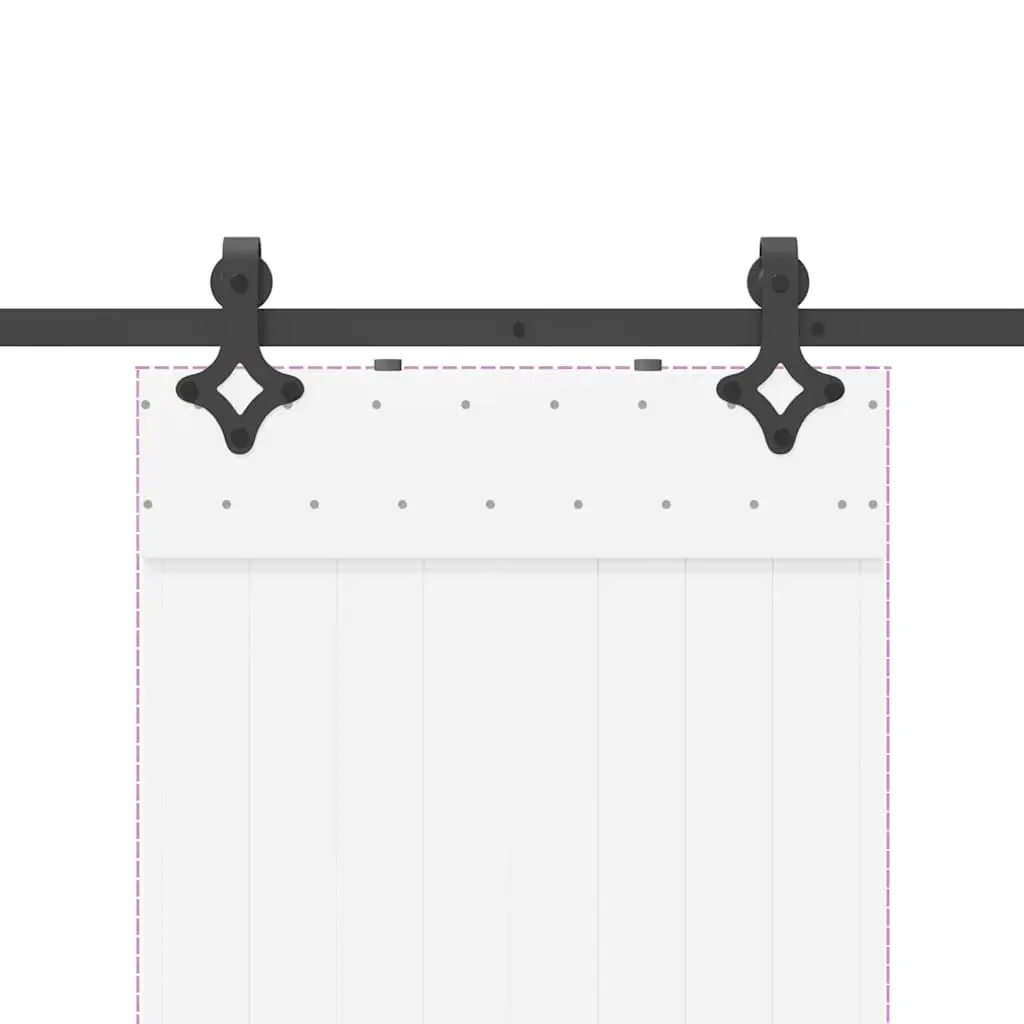 Sliding Door Hardware Kit for Interior Use 152.5cm Black Steel Track Rail System