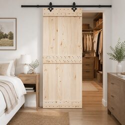 Sliding Door Hardware Kit: 213.5cm Steel Track System
