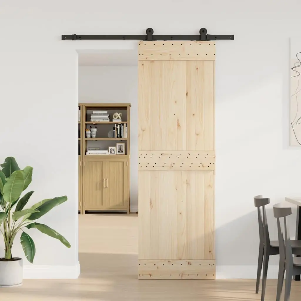 Sliding Door Hardware Kit for Study Bedroom Living Room 152.5cm Steel Track Rail System Black