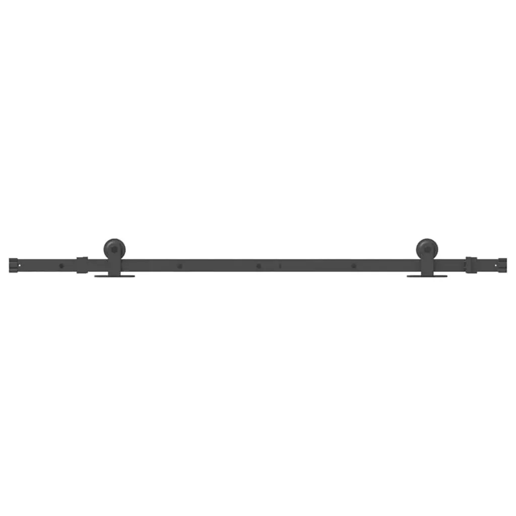 Sliding Door Hardware Kit for Study Bedroom Living Room 152.5cm Steel Track Rail System Black
